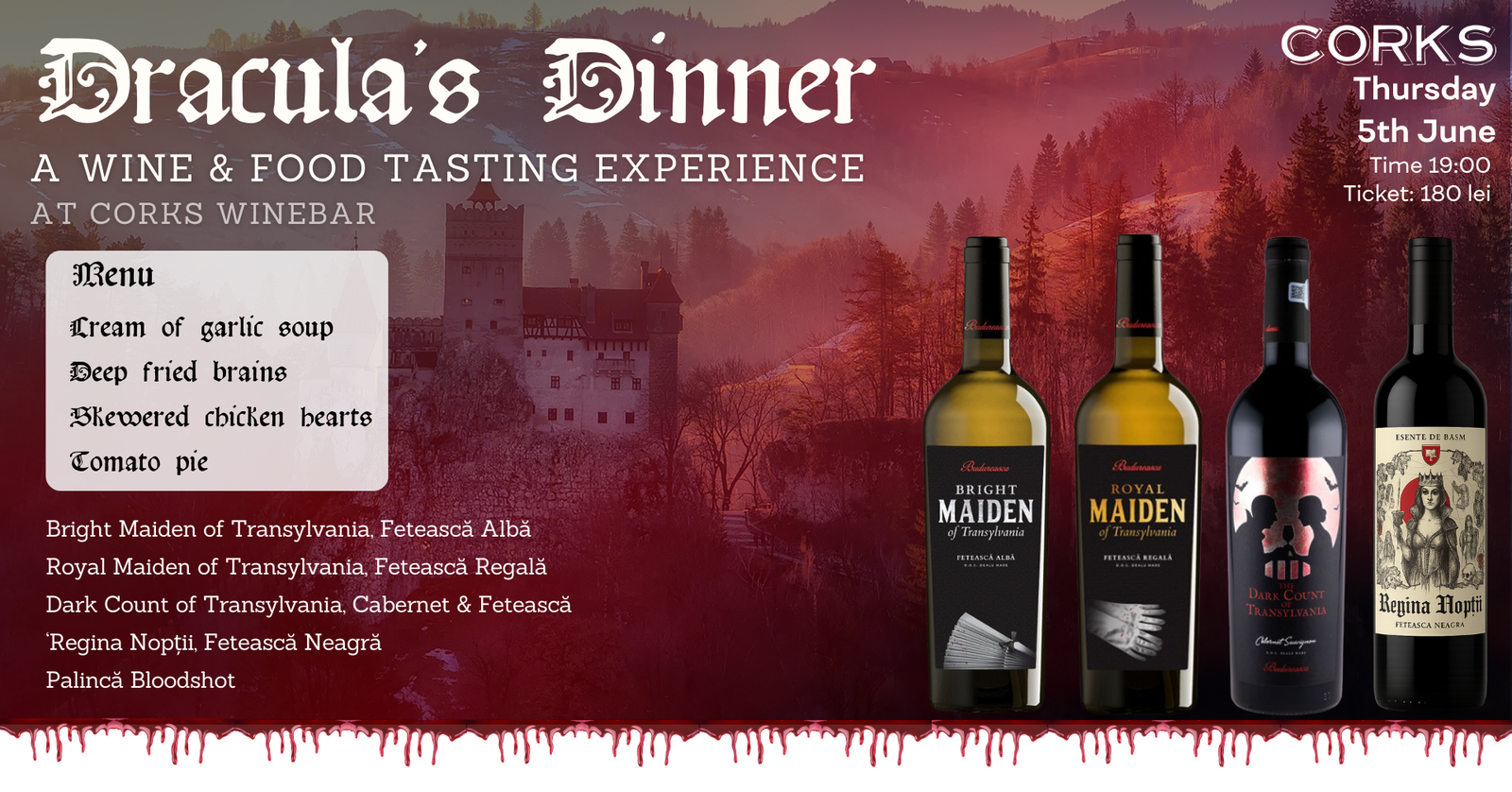 Dracula wine tasting
