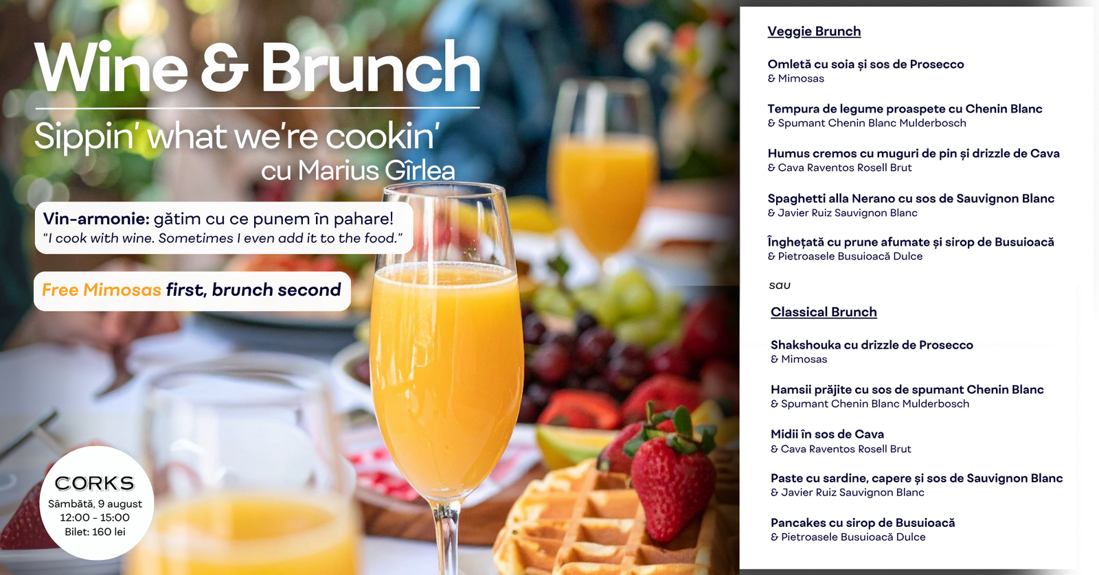 Brunch Corks 9 august