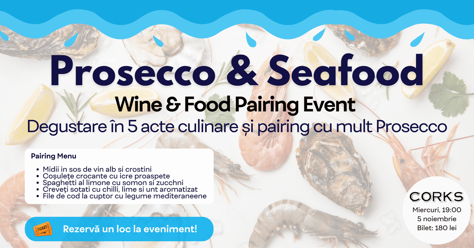Prosecco & Seafood noiembrie