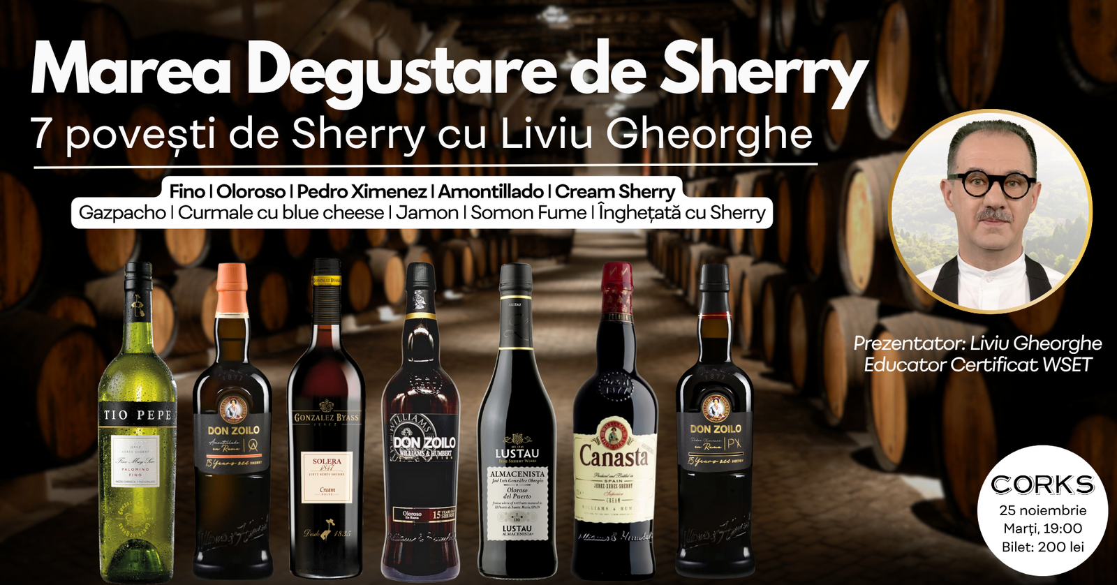 Degustare Sherry 25 noiembrie