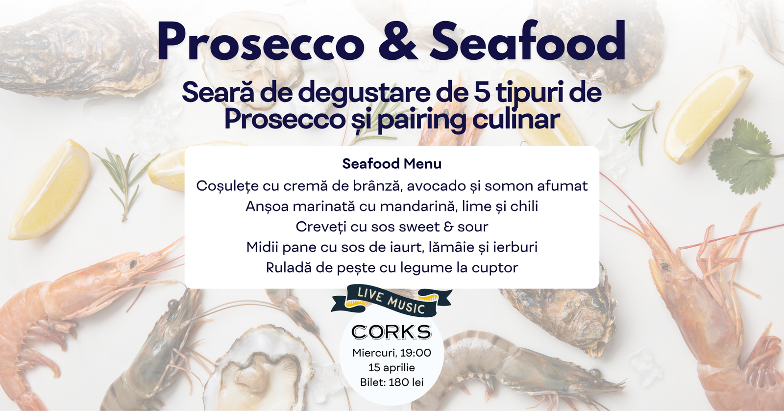 prosecco & seafood 15 apr