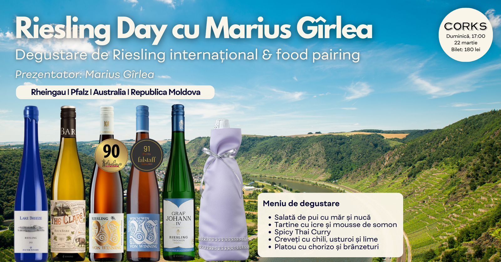 Riesling Day cu Marius Gîrlea⎹ Food & Wine Pairing Event