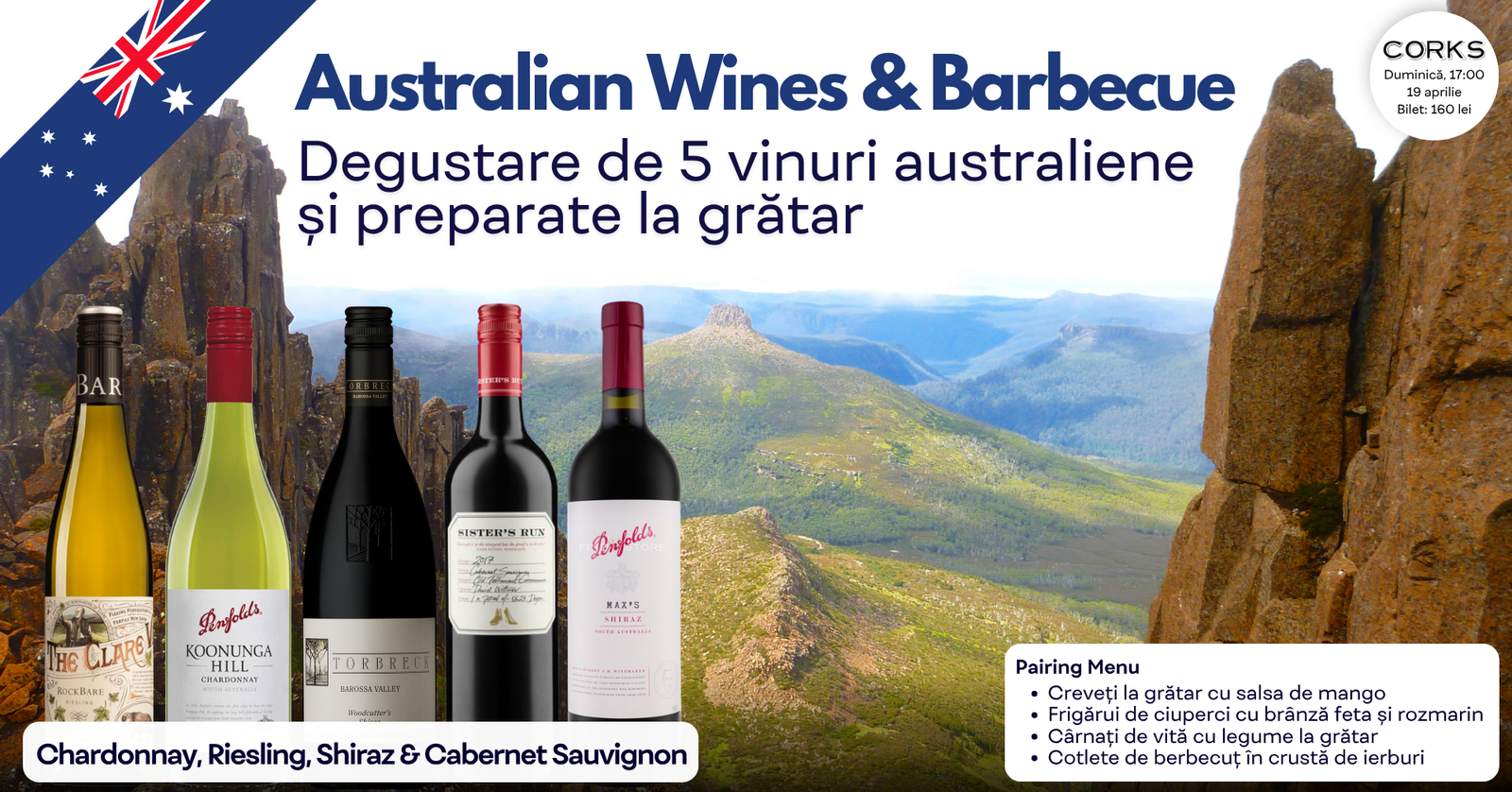 Australian Wines & Barbecue 19 aprilie Australian Wines & Barbecue 19 aprilie