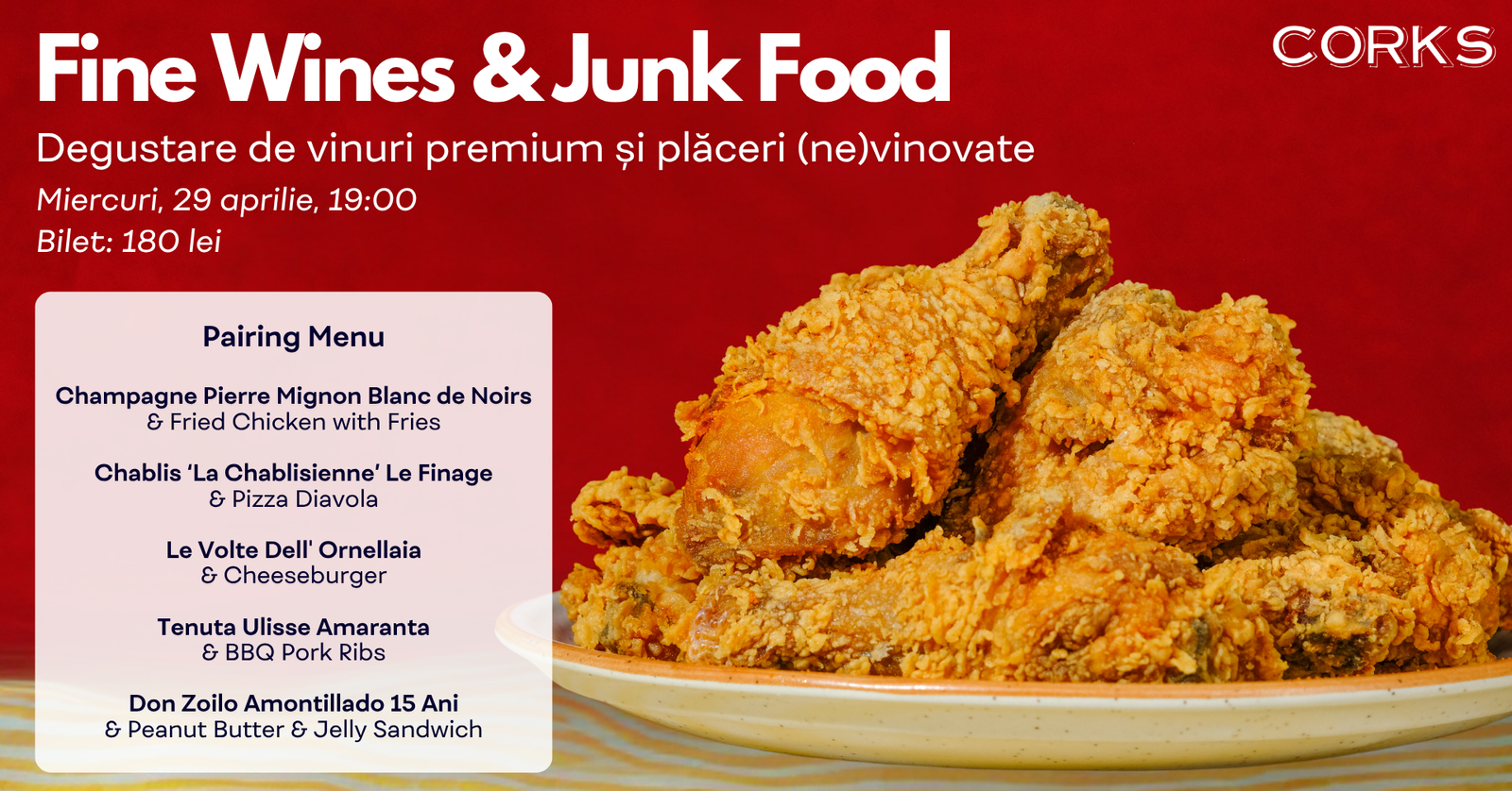 Fine Wine & Junk Food 29 apr