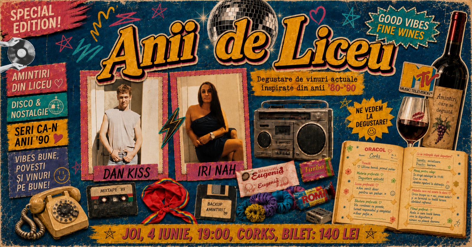 Anii de Liceu - Degustare de vinuri actuale inspirate din anii ’80–’90