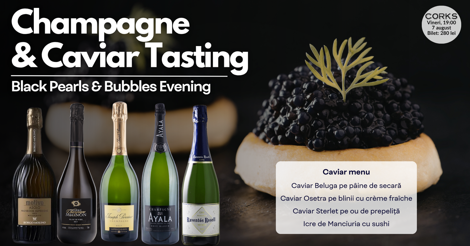 Champagne & Caviar Tasting – 7 august Champagne & Caviar Tasting - 7 august