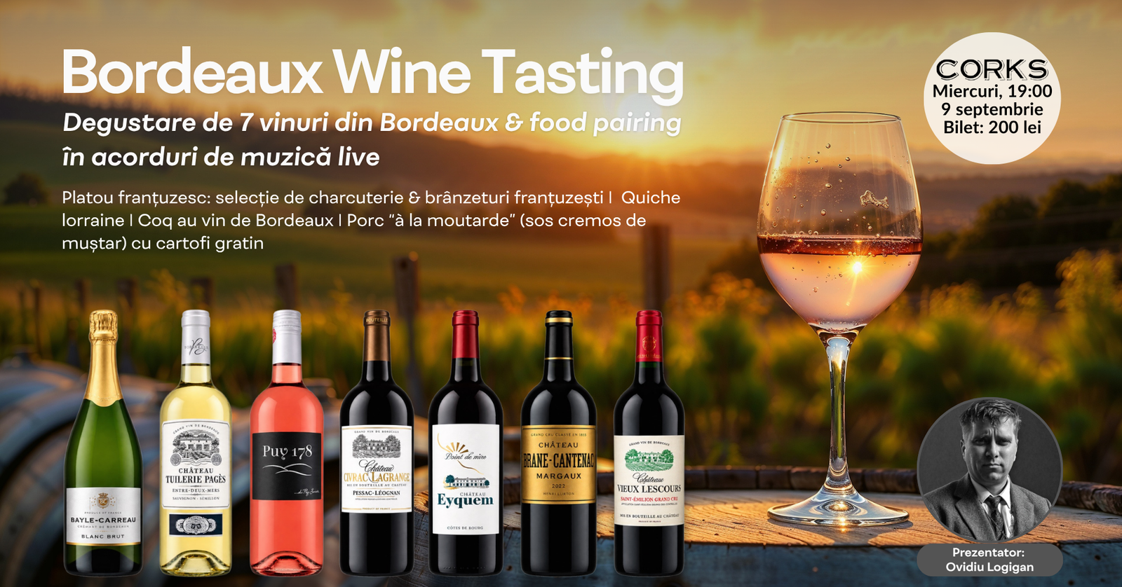 Bordeaux Wine Tasting - 9 septembrie Corks