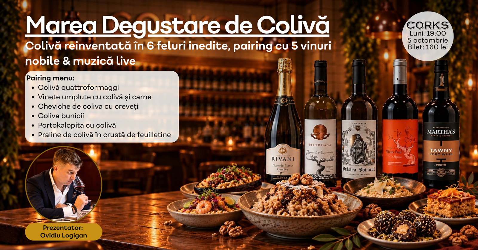 Corks Marea Degustare de Colivă - 5 oct. 2026