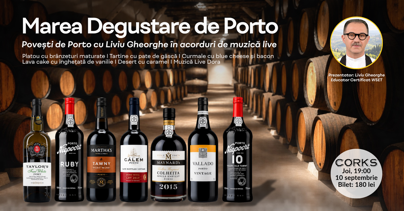 Marea Degustare de Vinuri Porto 10 septembrie Corks