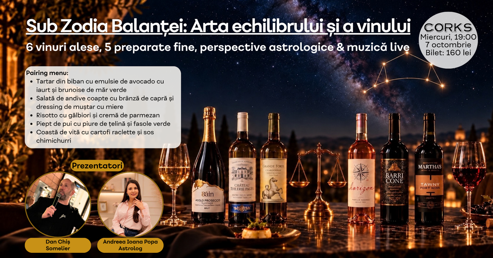 Sub Zodia Balanței horoscop vin degustare corks