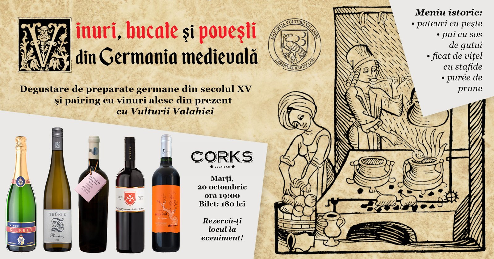 Corks Vulturii Valahiei Degustare vin Evenimente bucuresti