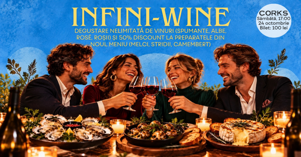 Infini-Wine: Degustare nelimitată de vin și 50% discount la stridii, melci și camembert — București