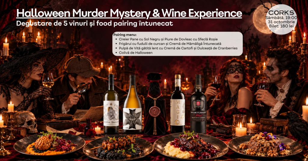 Halloween Murder Mystery & Wine Experience la Corks — București